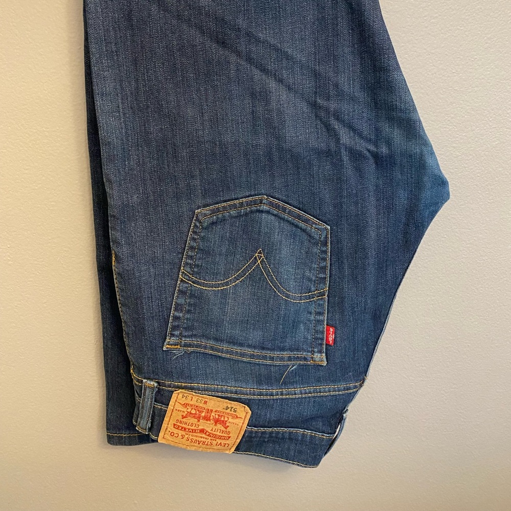 LEVI’s 514 Straight Fit Blue Denim Jeans, 33/34